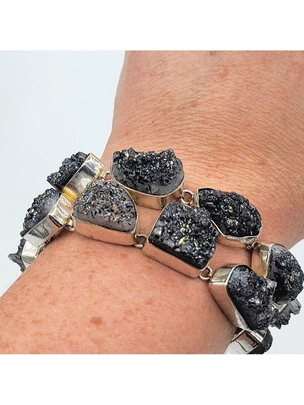 Black Druzy Crystal Bracelet #2252